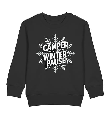 Camper in Winterpause - Kinder Organic Sweatshirt - LazyDonkeyDesign 