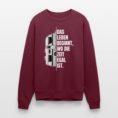 Camping ist Zeitlos - Herren Camping Sweatshirt - Wohnwagen - Burgunderrot