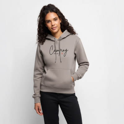 Camping Lifestyle Liebe - Damen Camping Hoodie - Taupe