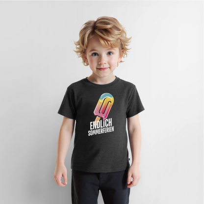 Endlich Sommerferien - Kinder Camping T-Shirt - Anthrazit meliert