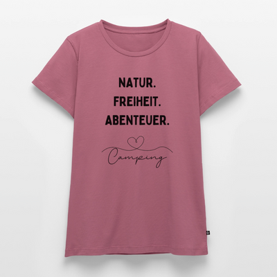 Natur Freiheit Abenteuer - Damen Camping T-Shirt - Mauve