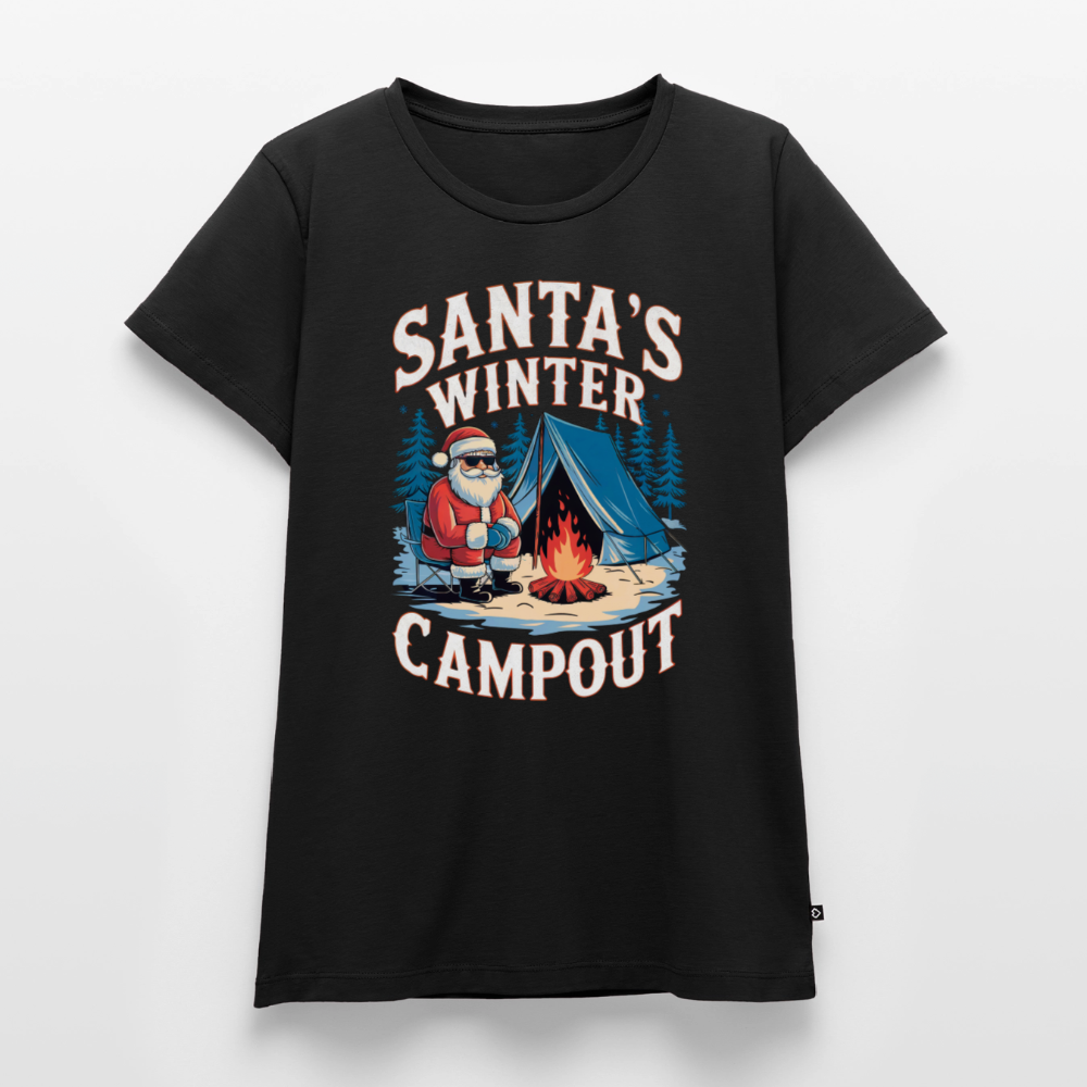 Santas Campout - Damen Camping T-Shirt - Schwarz