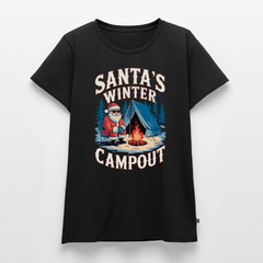 Santas Campout - Damen Camping T-Shirt - Schwarz