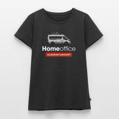 Vanlife Homeoffice - Damen Camping T-Shirt - Anthrazit meliert