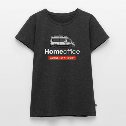 Vanlife Homeoffice - Damen Camping T-Shirt - Anthrazit meliert