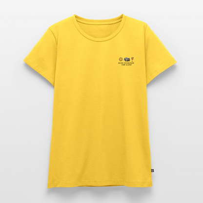Definition von Glück - Damen Camping T-Shirt - Wohnwagen - Sonnengelb