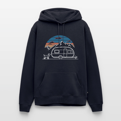 Wohnwagen mit Hund - Herren Camping Hoodie - Navy