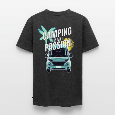 Camping Passion - Herren Camping T-Shirt - Anthrazit meliert