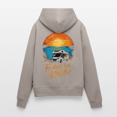 SS - Freiheit hat 4 Räder - Damen Camping Hoodie - Wohnmobil - Taupe