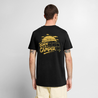 Born to be a Camper - Herren Camping T-Shirt - Schwarz