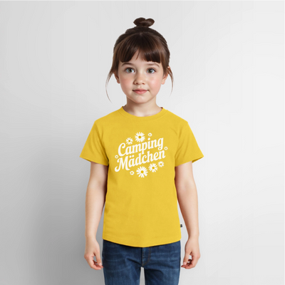 Camping Mädchen - Kinder Camping T-Shirt - Sonnengelb