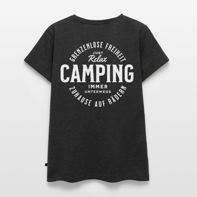 Grenzenlose Freiheit - Damen Camping T-Shirt - Anthrazit meliert