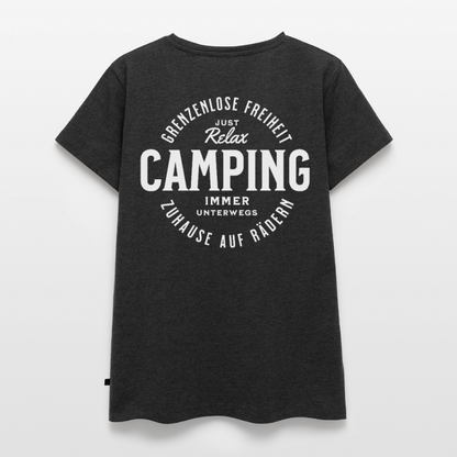 Grenzenlose Freiheit - Damen Camping T-Shirt - Anthrazit meliert