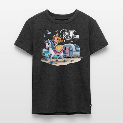 Camping Prinzessin - Kinder Camping T-Shirt - Anthrazit meliert