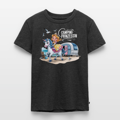 Camping Prinzessin - Kinder Camping T-Shirt - Anthrazit meliert