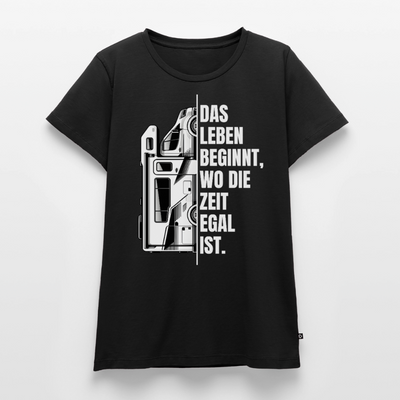 Camping ist Zeitlos - Damen Camping T-Shirt - Wohnmobil - Schwarz