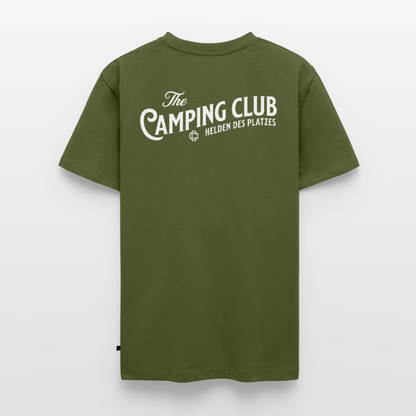 Vintage Camping Club - Herren Camping T-Shirt - Rückendruck - Khaki