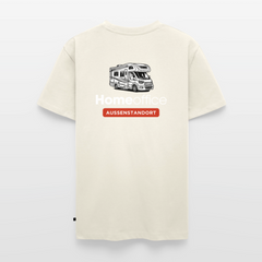 Wohnmobil Homeoffice - Herren Camping T-Shirt - Rückendruck - Naturweiß