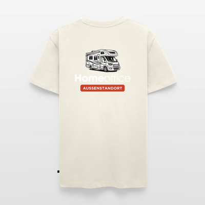 Wohnmobil Homeoffice - Herren Camping T-Shirt - Rückendruck - Naturweiß