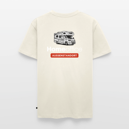 Wohnmobil Homeoffice - Herren Camping T-Shirt - Rückendruck - Naturweiß