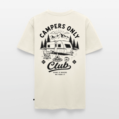 Campers Only Club - Herren Camping T-Shirt - Wohnwagen - Naturweiß