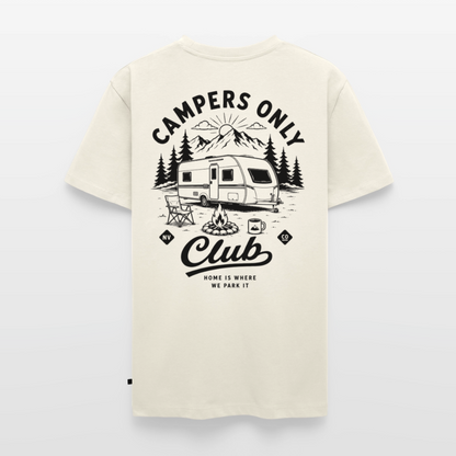 Campers Only Club - Herren Camping T-Shirt - Wohnwagen - Naturweiß