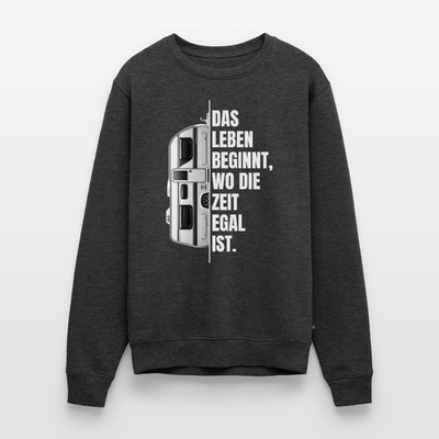 Camping ist Zeitlos - Herren Camping Sweatshirt - Wohnwagen - Anthrazit meliert