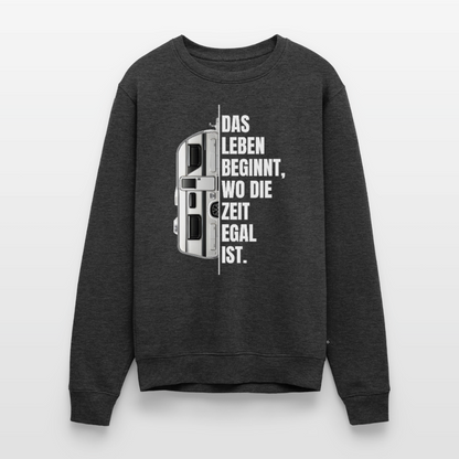 Camping ist Zeitlos - Herren Camping Sweatshirt - Wohnwagen - Anthrazit meliert