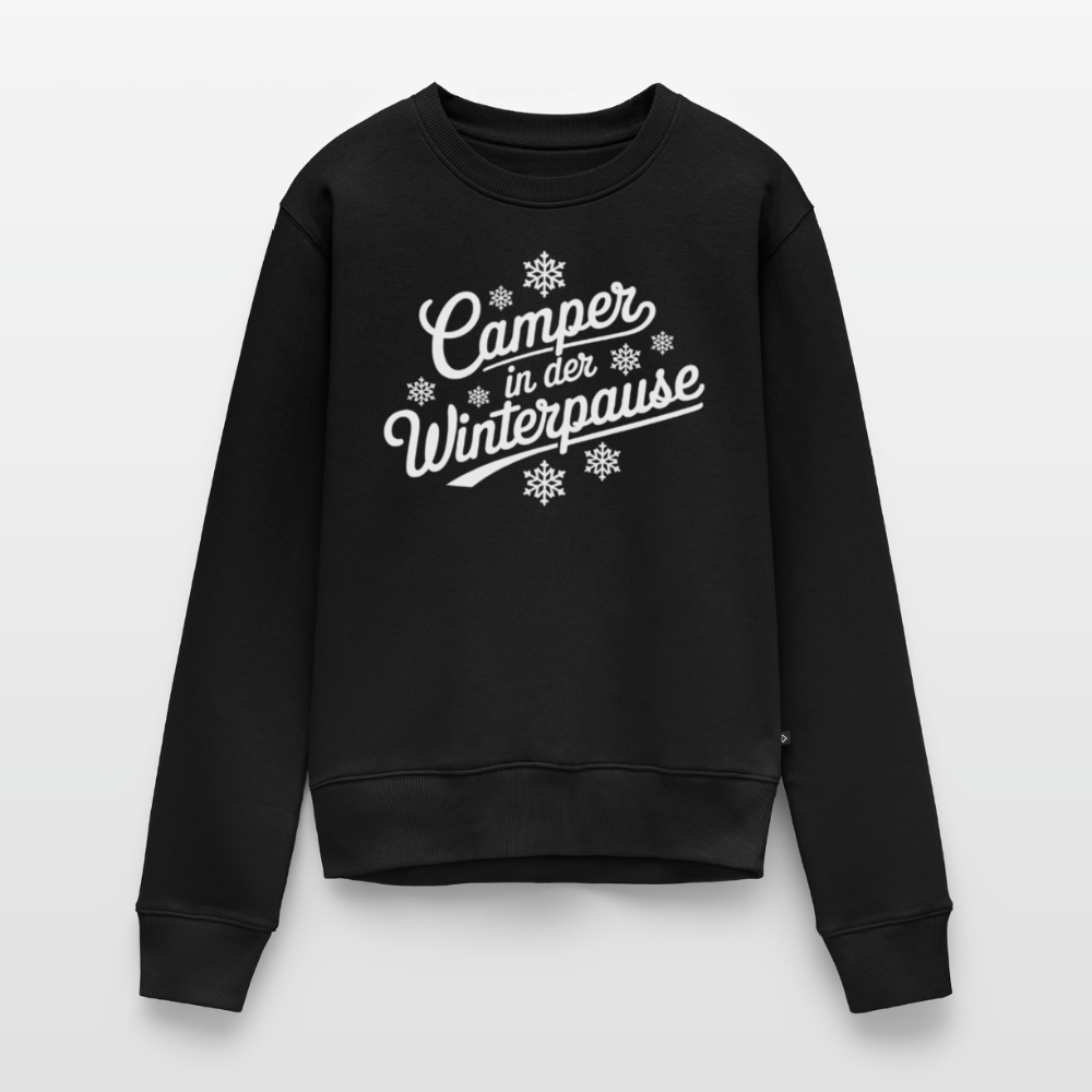 Camper im Winter - Damen Camping Sweatshirt - Schwarz