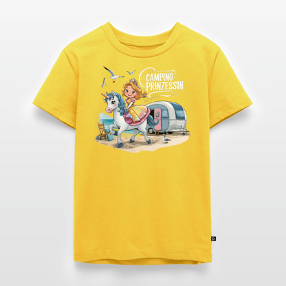 Camping Prinzessin - Kinder Camping T-Shirt - Sonnengelb