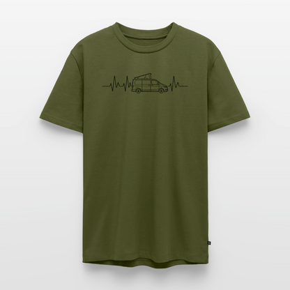 Herzschlag EKG Bulli - Herren Camping T-Shirt - Khaki