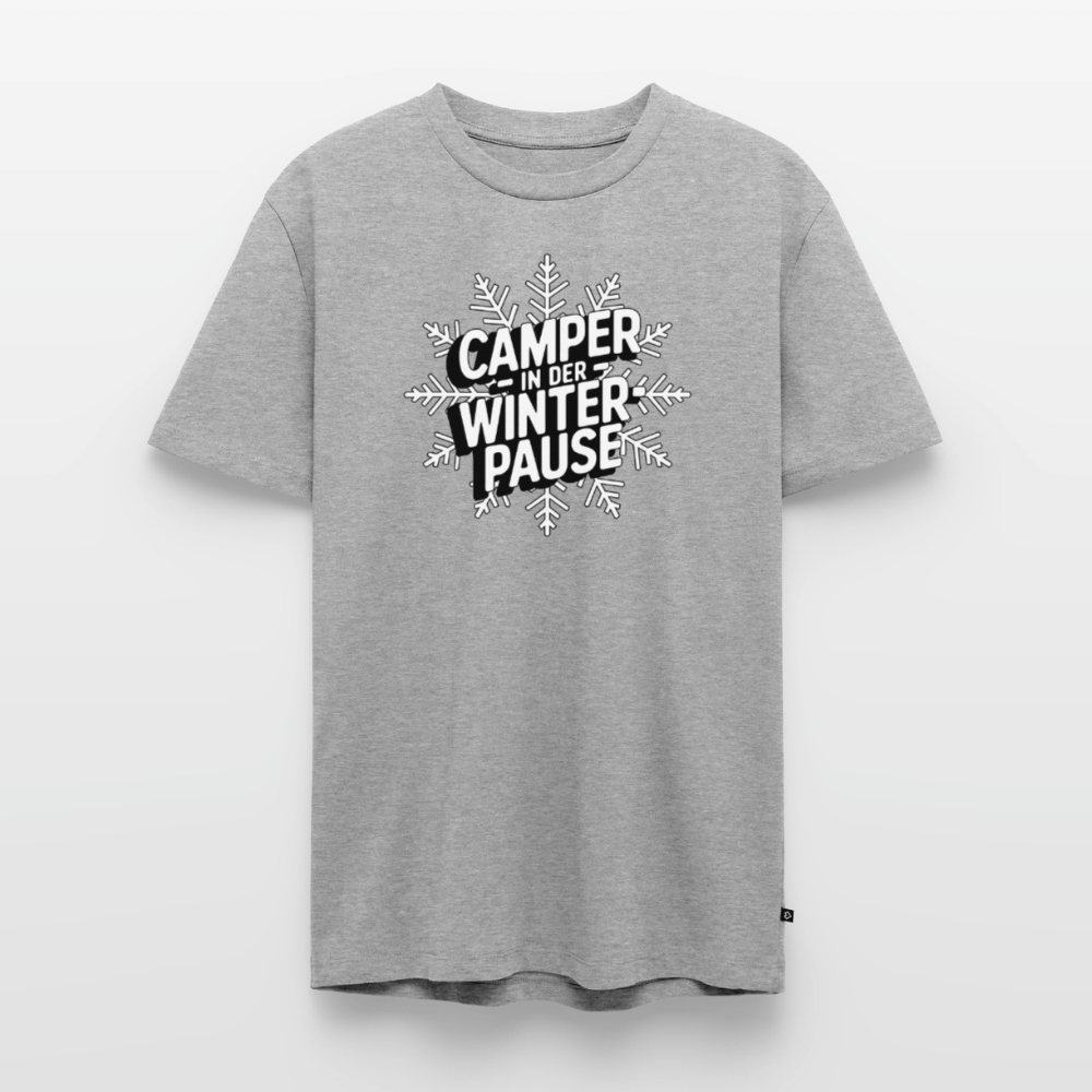 Camper in Winterpause - Herren Camping T-Shirt - Grau meliert