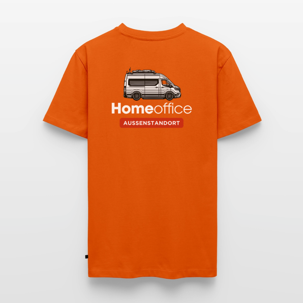 Vanlife Homeoffice - Herren Camping T-Shirt - Rückendruck - Orange 