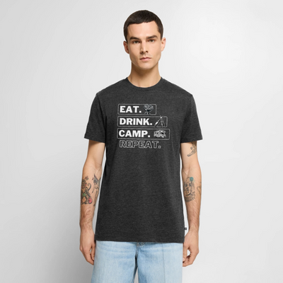 Eat Drink Camp - Herren Camping T-Shirt - Wohnmobil - Anthrazit meliert