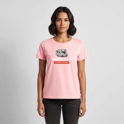 Wohnmobil Homeoffice - Damen Camping T-Shirt - Rosa