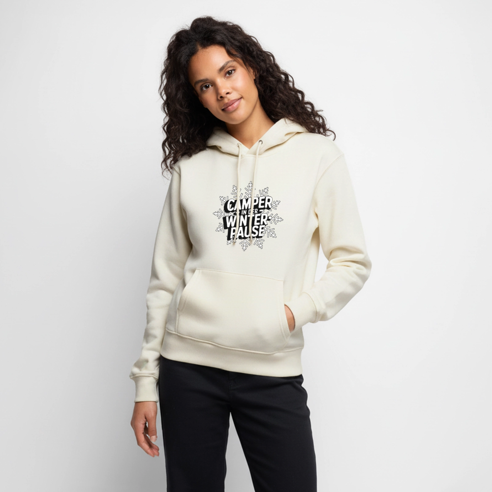Camper in Winterpause - Damen Camping Hoodie - Naturweiß