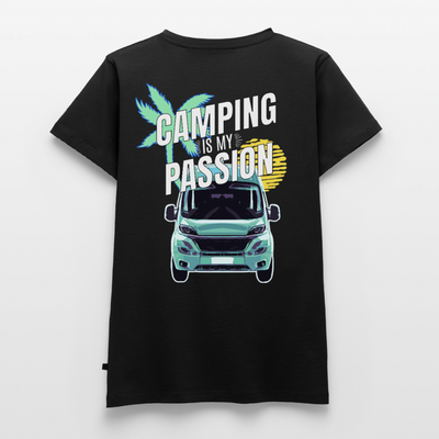 Camping Passion - Damen Camping T-Shirt - Schwarz