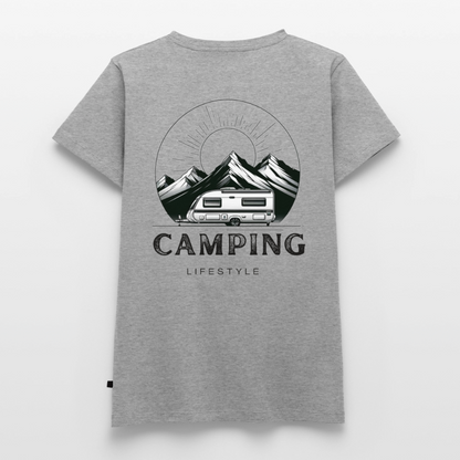 Camping Lifestyle - Damen Camping T-Shirt - Grau meliert