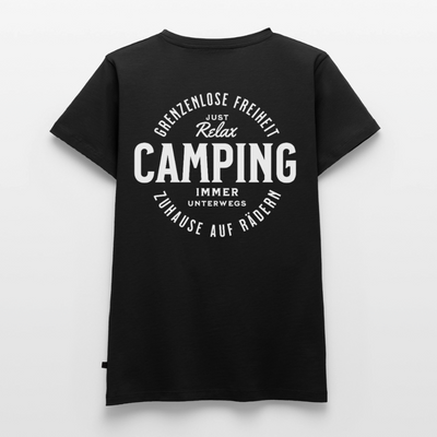 Grenzenlose Freiheit - Damen Camping T-Shirt - Schwarz