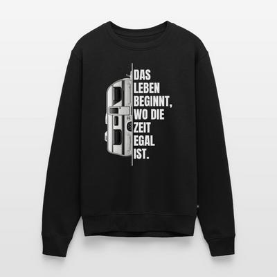Camping ist Zeitlos - Herren Camping Sweatshirt - Wohnwagen - Schwarz