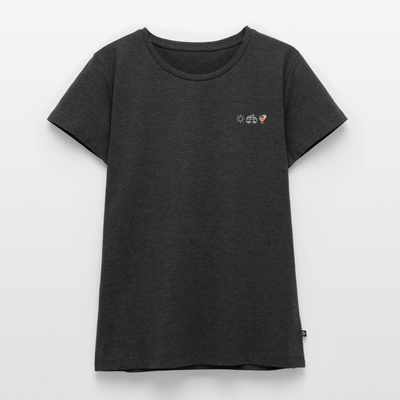 Sonne Bulli Aperol - Damen Camping T-Shirt - Anthrazit meliert