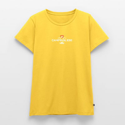 Wohnwagen Campingliebe - Damen Camping T-Shirt - Sonnengelb