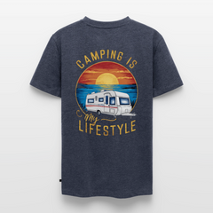 Camping my Lifestyle - Herren Camping T-Shirt - Jeansblau 