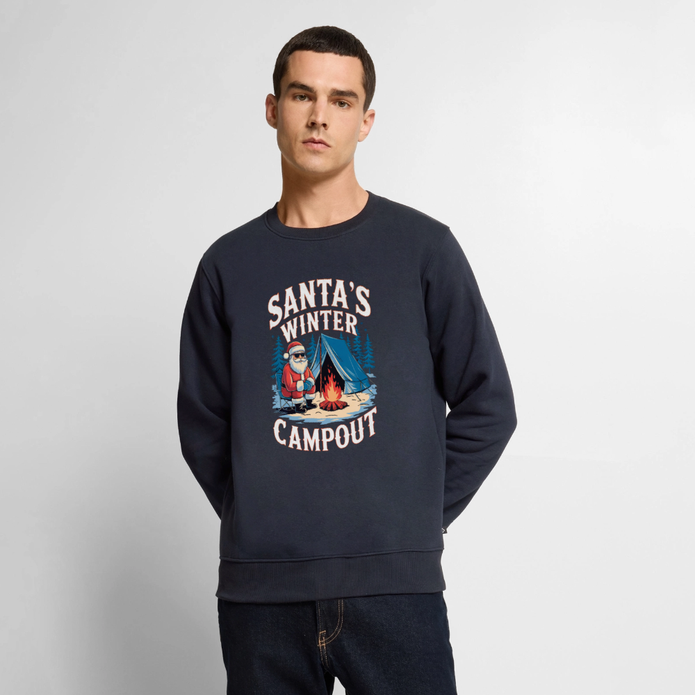 Santa's Winter Campout – Weihnachtspullover Herren in Navy, getragen