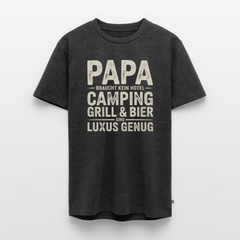 Väter sind Helden - Herren Camping T-Shirt - Anthrazit meliert