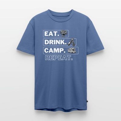 Eat Drink Camp - Herren Camping T-Shirt - Wohnmobil - Taubenblau