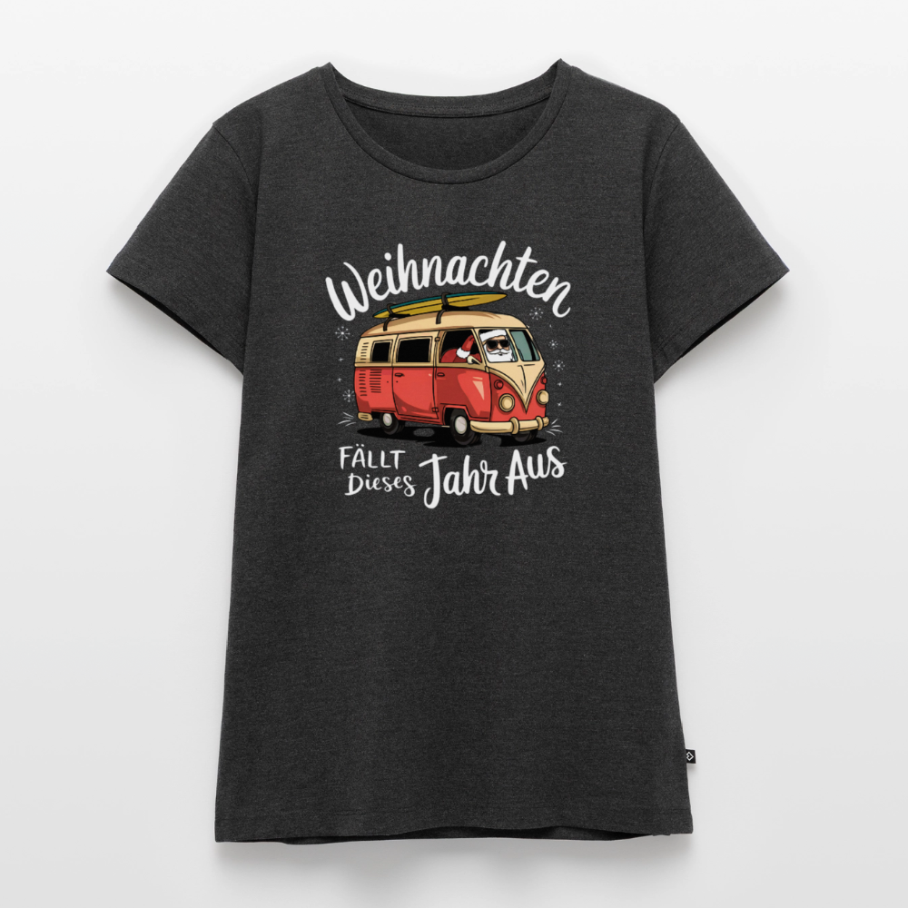 Kein Weihnachten - Damen Camping T-Shirt - Anthrazit meliert