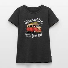 Kein Weihnachten - Damen Camping T-Shirt - Anthrazit meliert