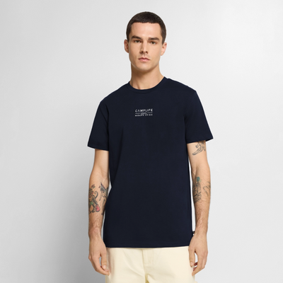 Camplife statt Midlife Crisis - Herren Camping T-Shirt - Navy