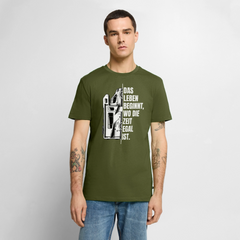 Camping ist Zeitlos - Herren Camping T-Shirt - Wohnmobil - Khaki